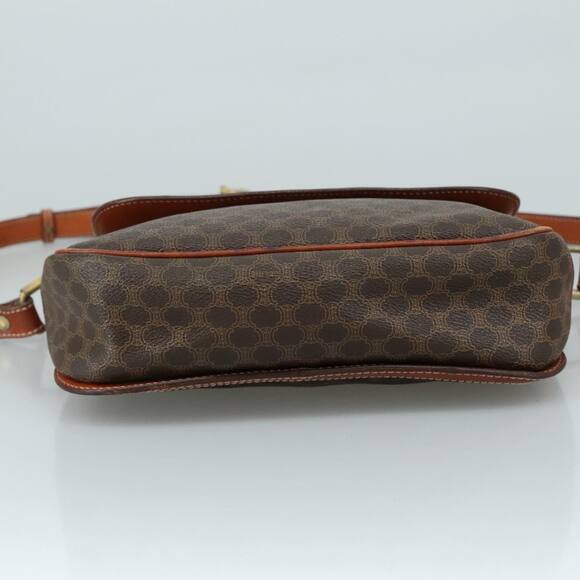 CELINE Macadam Canvas Shoulder Bag Pvc Leather Brown Gold - Picture 9 of 13